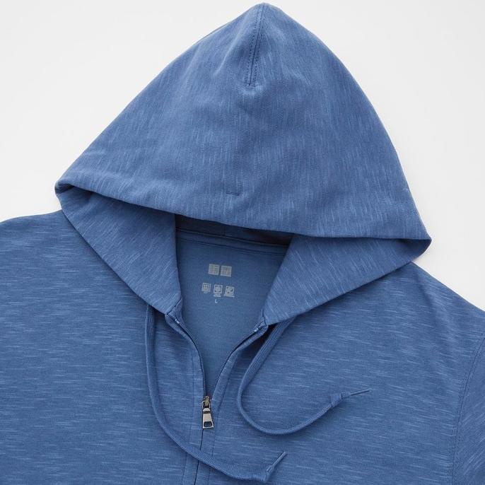 UNIQLO AIRism Hoodie Pria UV Protection Retsleting / Jaket Pria AIRism