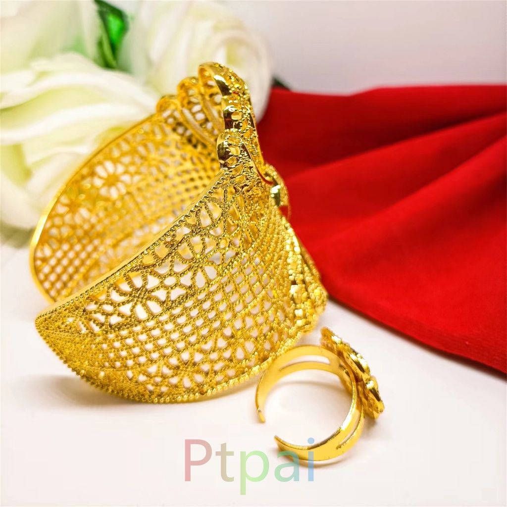Gelang kendari Terbaru Dubai Xuping Perhiasan lapis Emas 24k Wanita Motif