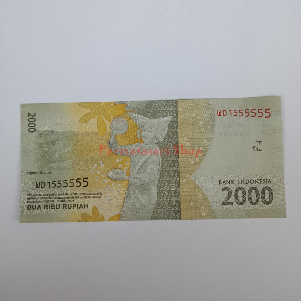 uang kertas 2000 rupiah seri NKRI nomer seri solid WDI555555