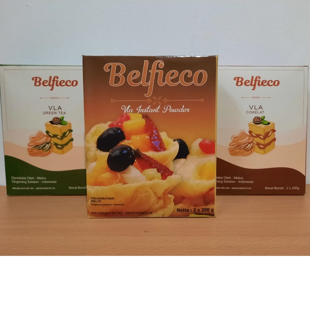 

Belfieco Custard Vla Instant Powder Bubuk Fla Rasa Green Tea Cokelat