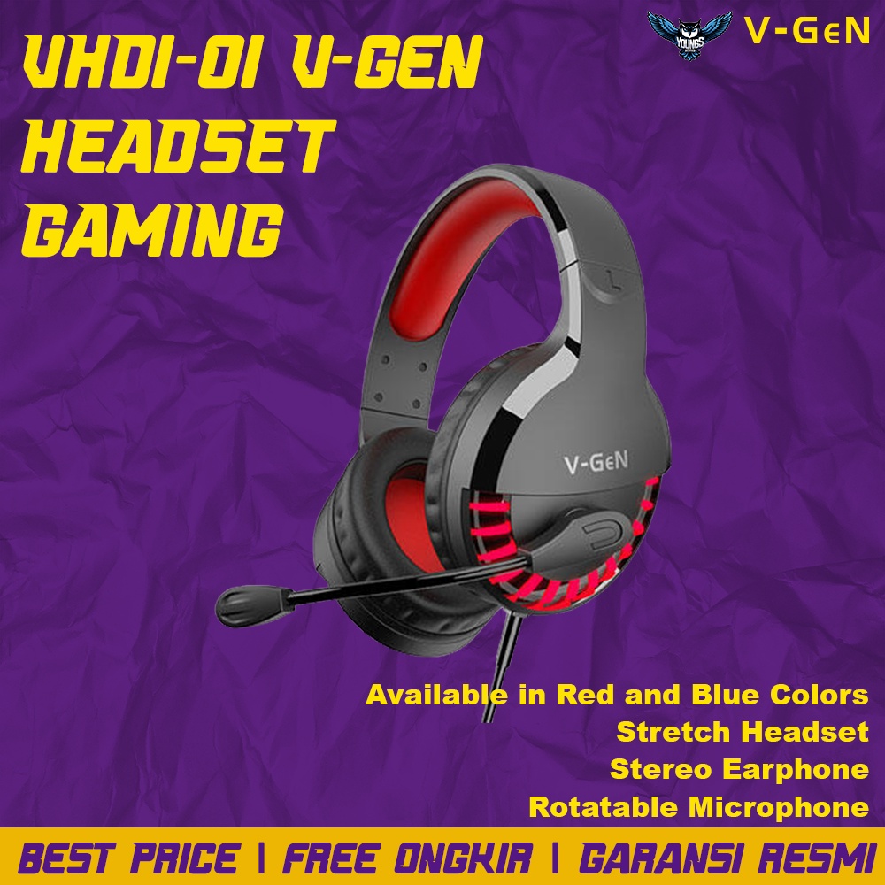 Headset Gaming V-GeN VHD1-01 HiFi Wired Headphone VGEN Gaming Stereo