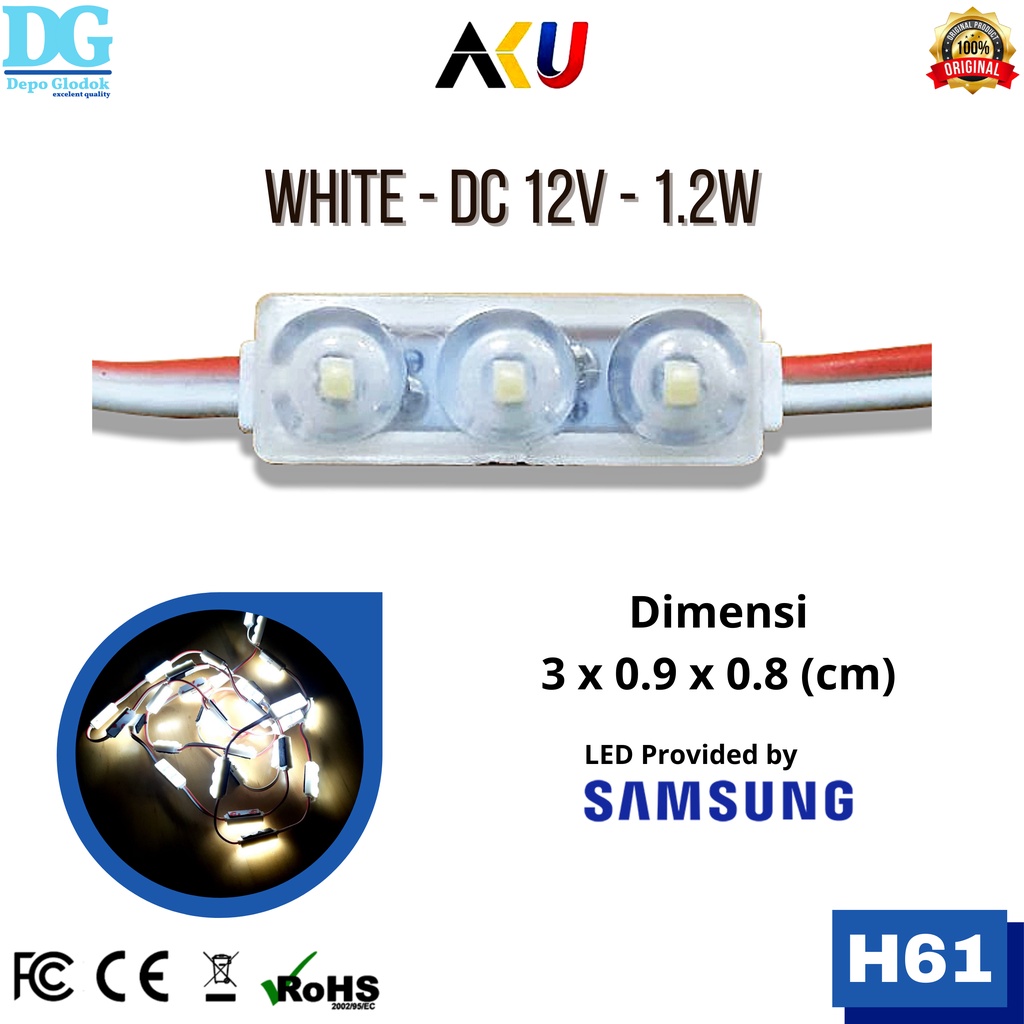 LED MODULE MINI OPTIC DOVE 2835 SAMSUNG AKU ORIGINAL ( ISI 50 PCS ) - H61
