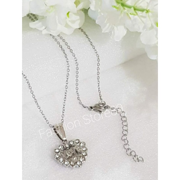 New Kalung Titanium Love Motif full permata Gold dan Silver Antikarat bestquality import