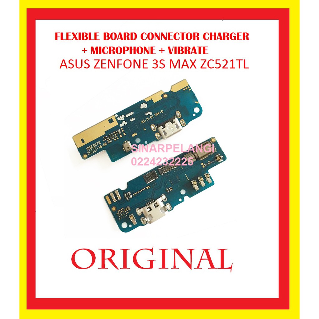 ASUS ZENFONE 3S MAX ZC521TL BOARD PORT FLEXIBLE KONEKTOR CHARGING MIC SUARA VIBRATE GETAR 906393