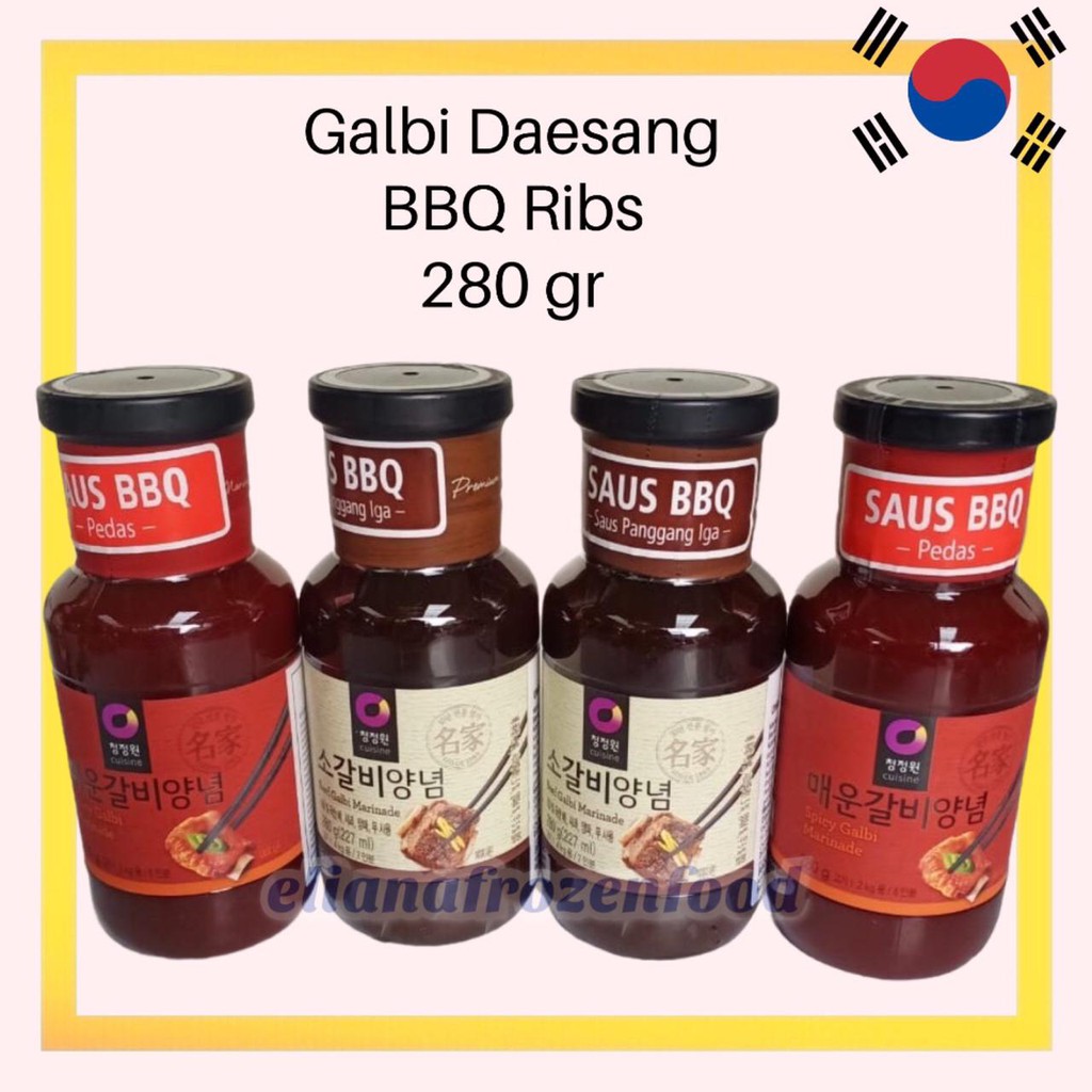 

DAESANG KOREAN RIBS BBQ GALBI SAUCE / SAUS BBQ IGA PANGGANG PEDAS & ORIGINAL 280 GR