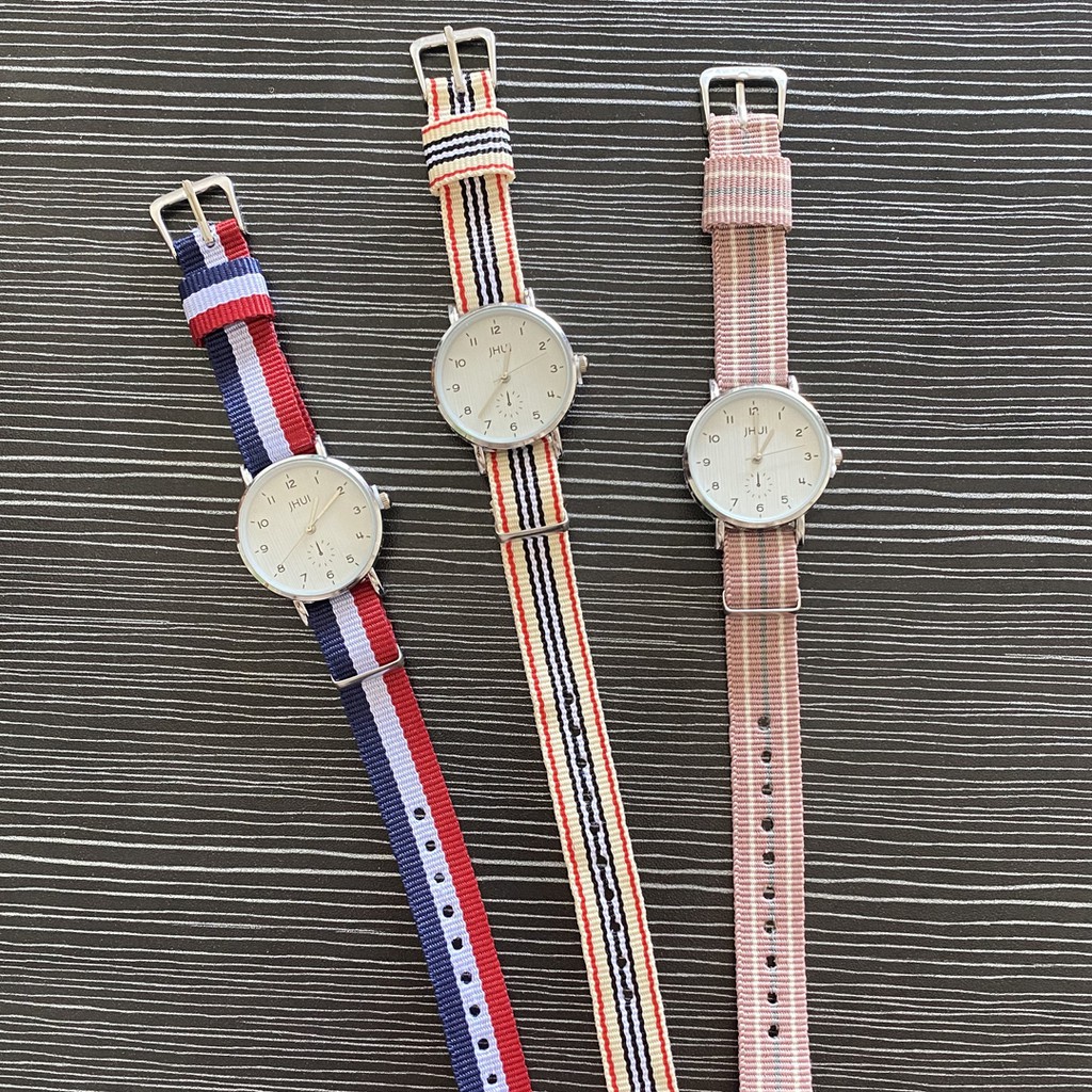 ✅Grosir Jam Senen - Jam Tangan Analog Quartz Wanita Strap Canvas Korean Style Fashion Jam Tangan Kanvas Impor