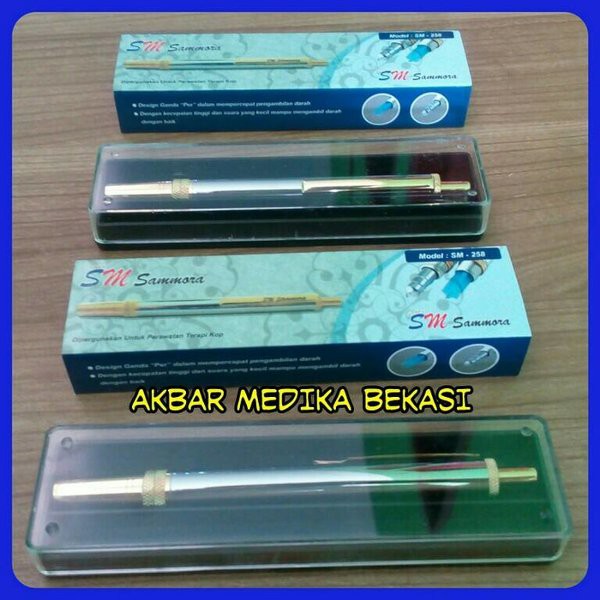 

Pen Bekam Sammora Silver Stainless Besi Dus Biru Awet