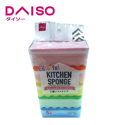 Jual Daiso kitchen sponge isi 5pcs Shopee Indonesia
