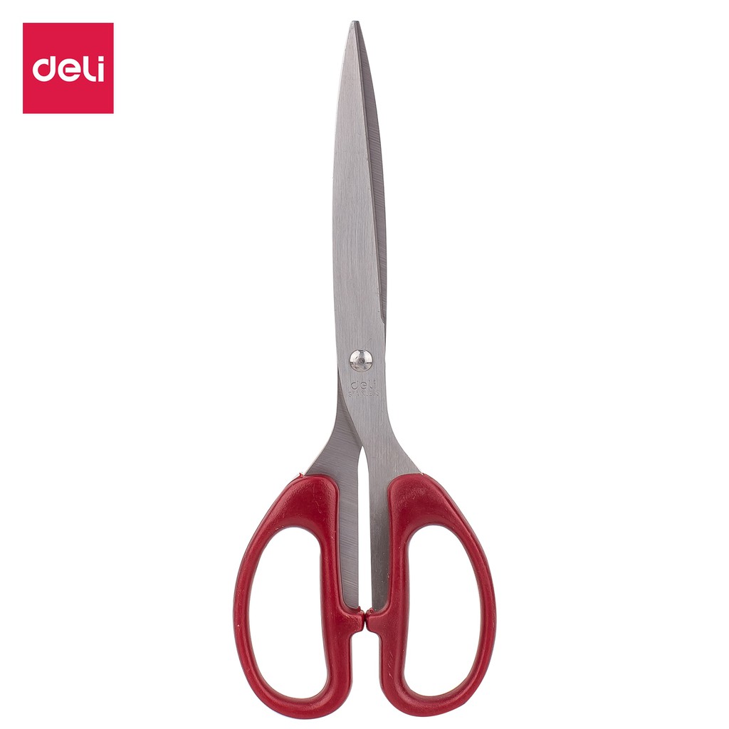 HAPPY TIME DELI GUNTING STAINLESS STEEL BESAR 210mm SCISSORS SUPER TAJAM ANTI KARAT GUNTING TAJAM ALAT TULIS KANTOR SEKOLAH KULIAH E6010