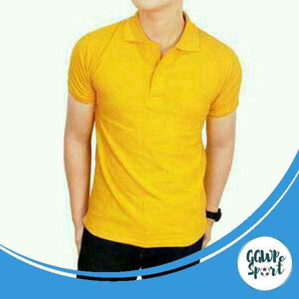 KAOS POLO POLOS PRIA BAJU KERAH COWOK KUNING JAMINAN KUALITAS TERBAIK