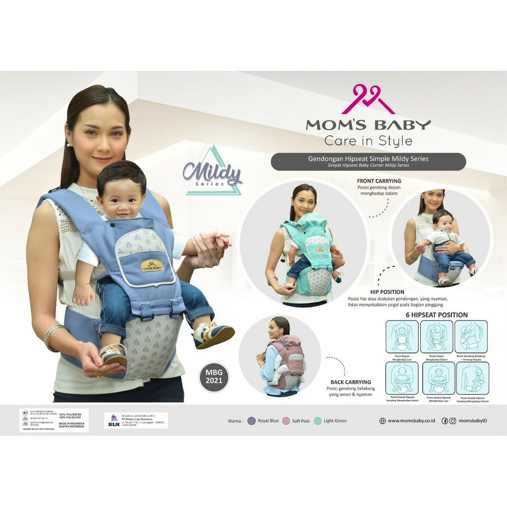 Mom's Baby Gendongan Bayi Simple Hipseat Mildy Series - MBG 2021