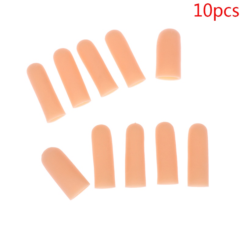 （✔✔❤10pcs / set Pelindung Jari Tangan Bahan Silikon Gel Untuk Pereda Nyeri