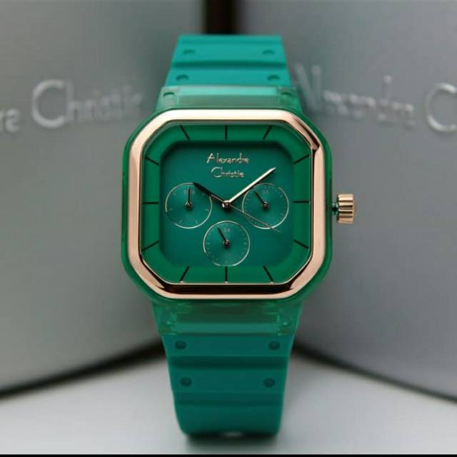 JAM TANGAN WANITA ALEXANDRE CHRISTIE AC 2811 ROSEGOLD GREEN ORIGINAL GARANSI RESMI 1TAHUN