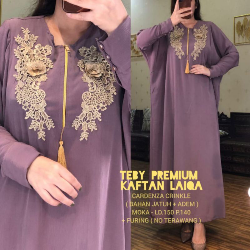 Daster Arab Teby PREMIUM Kaftan Laiqa [ORIGINAL by Teby ORI 100%] Dress Homedress Homeydress Busui T