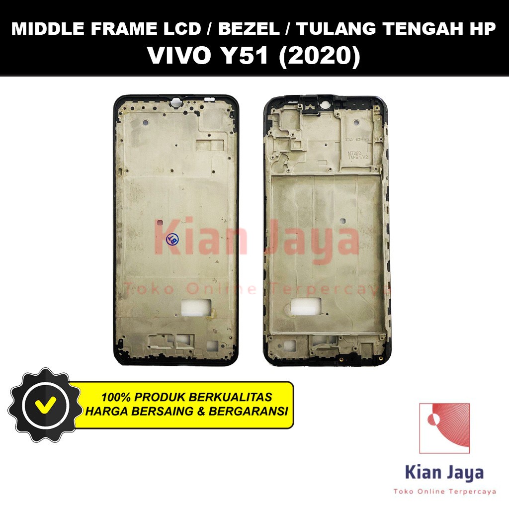 Middle Frame LCD Handphone Vivo Y51 2020 Tulang Casing Tatakan Bezel Bazel Hp