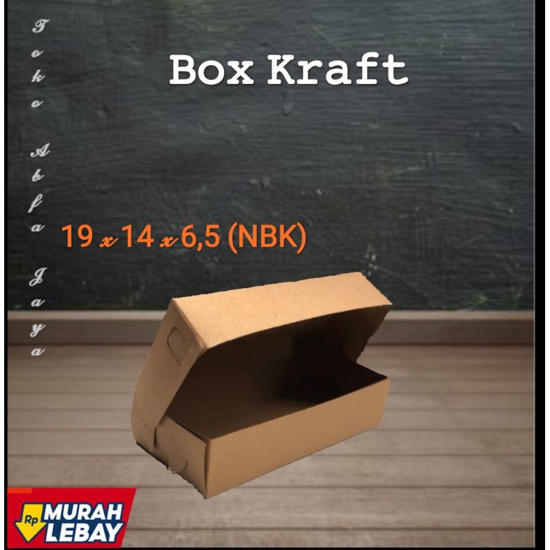 

(Box murah) Box kraft 19 x 14 x 6,5 coklat .,tebal 310 gram. cocok untuk packing snack kue roti souvenir dll