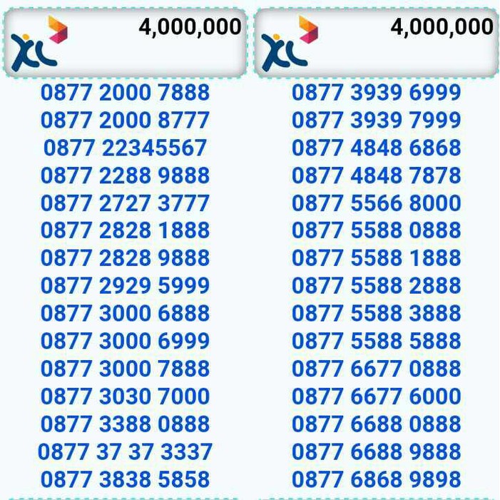 NOMOR CANTIK/XL BEBAS/seri triple&double ab/bagus/rapih/super hoki,,