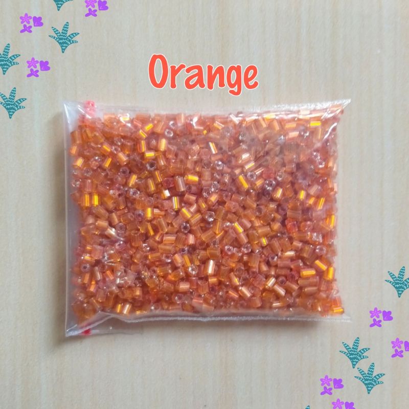 Mote Payet Bambu Patah Orange 10 gram - 2mm