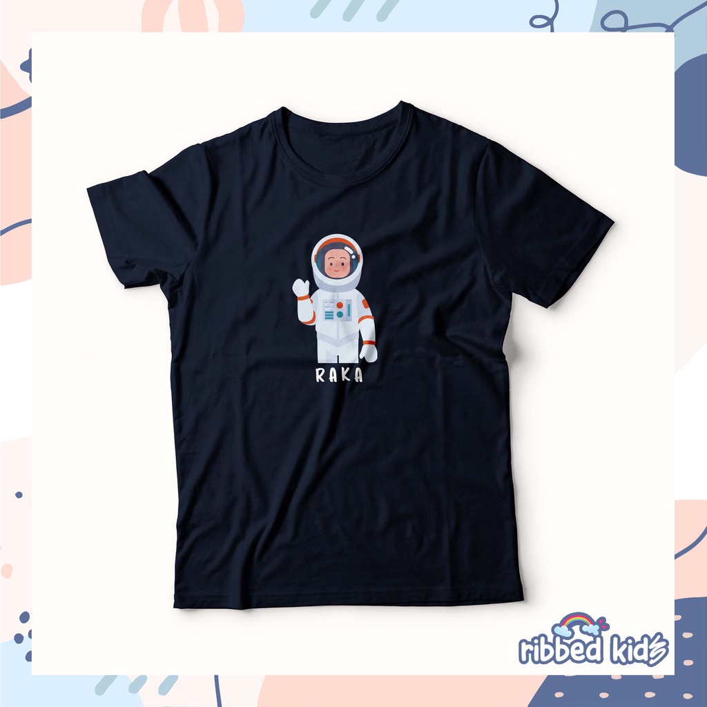 GRATIS SABLON NAMA  KAOS BOHO ASTRONOUT ANAK LAKI-LAKI &amp; PEREMPUAN  1-13TH  ATASAN KATUN COMBED 30s By Ribbedkids