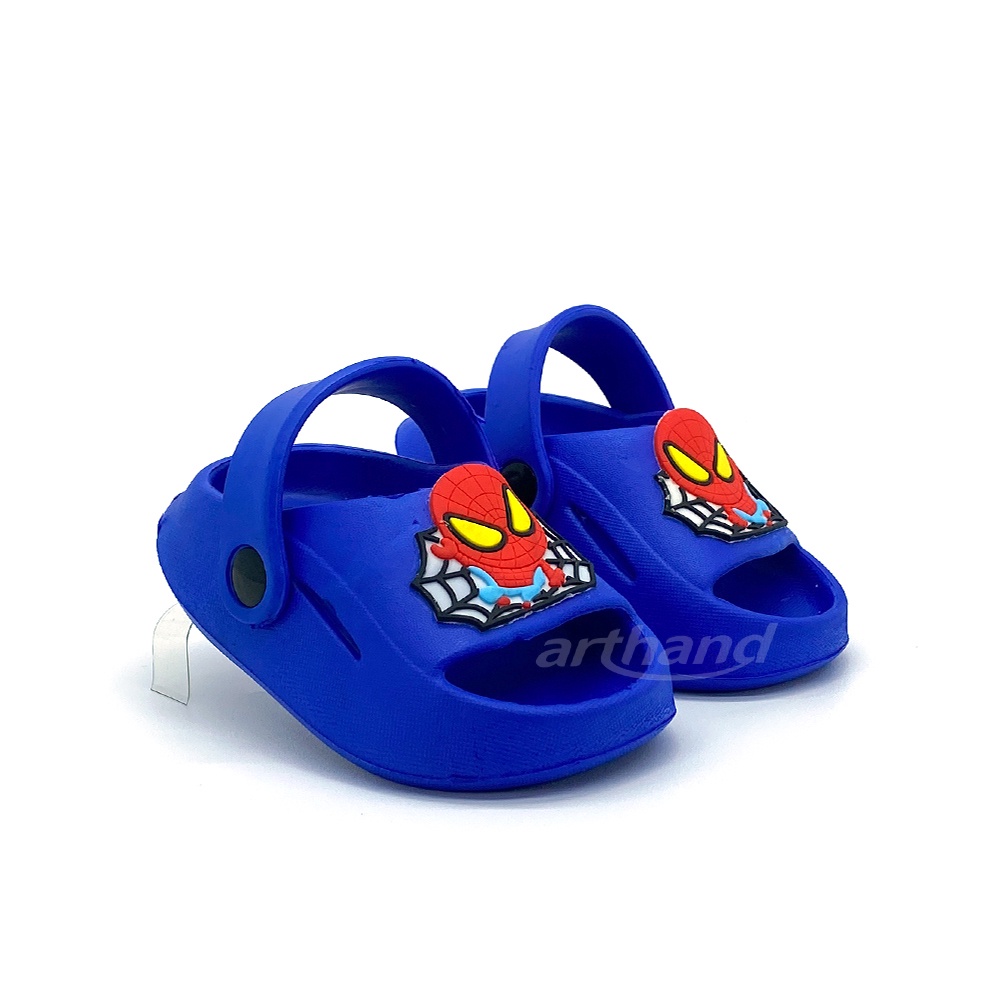 Arthand01 - Sandal Anak Laki-laki Selop Tali Belakang Model Karakter Spider Lucu NEW