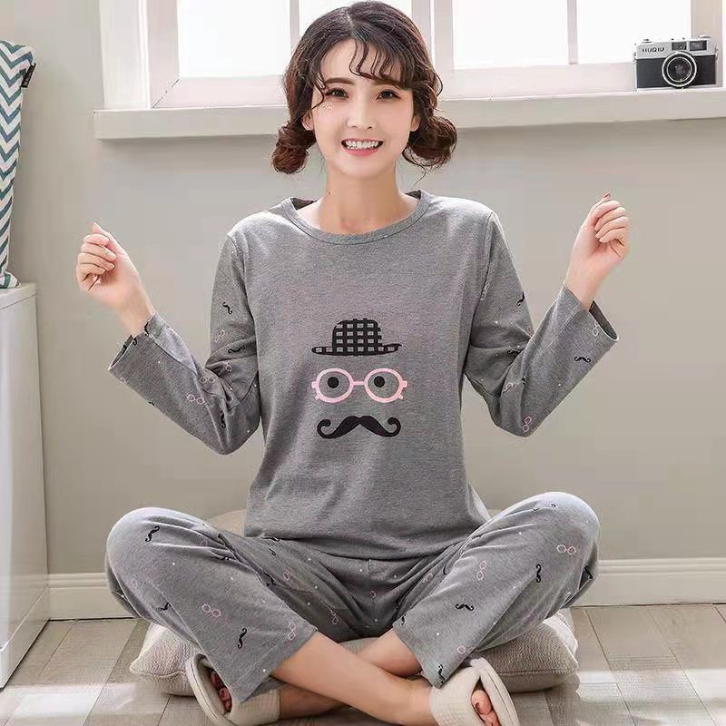 Piyama Wanita Import Baju Tidur Panjang Karakter Kacamata