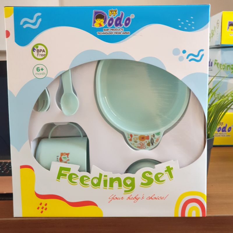 Perlengkapan Makan Bayi BPA FREE | FEEDING SET DODO | Peralatan Makan | Gift Set Kado | FDS KECIL