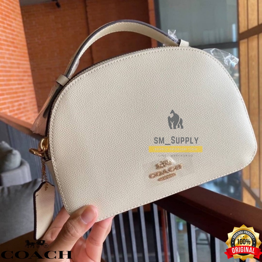 TAS WANITA COACH SERENA CROSSGRAIN LEATHER SATCHEL BLACK 1589