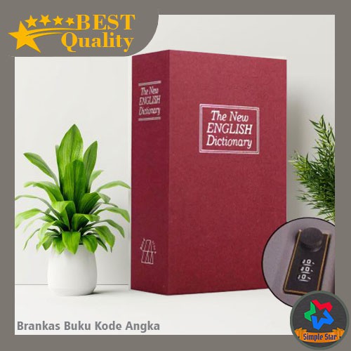 Brankas Mini Model Buku Kamus-kotak Penyimpanan Hp Perhiasan Aksesoris-safety Box