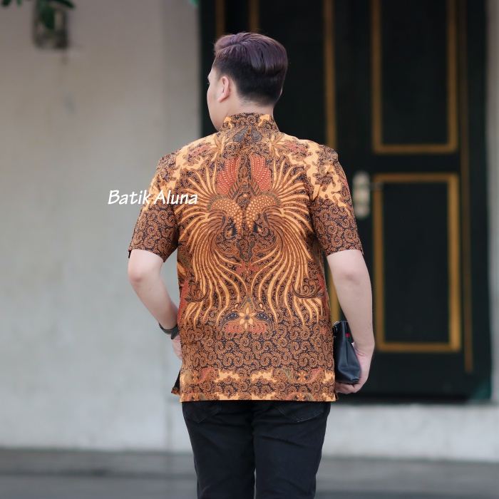 Batik Pria Lengan Pendek Full Furing Modern Premium Original Bahan Katun Halus Kemeja Batik Pria Lengan Pendek Terbaru 2022 Seragam Kantor Terbaru FASHION BATIK ALUNA