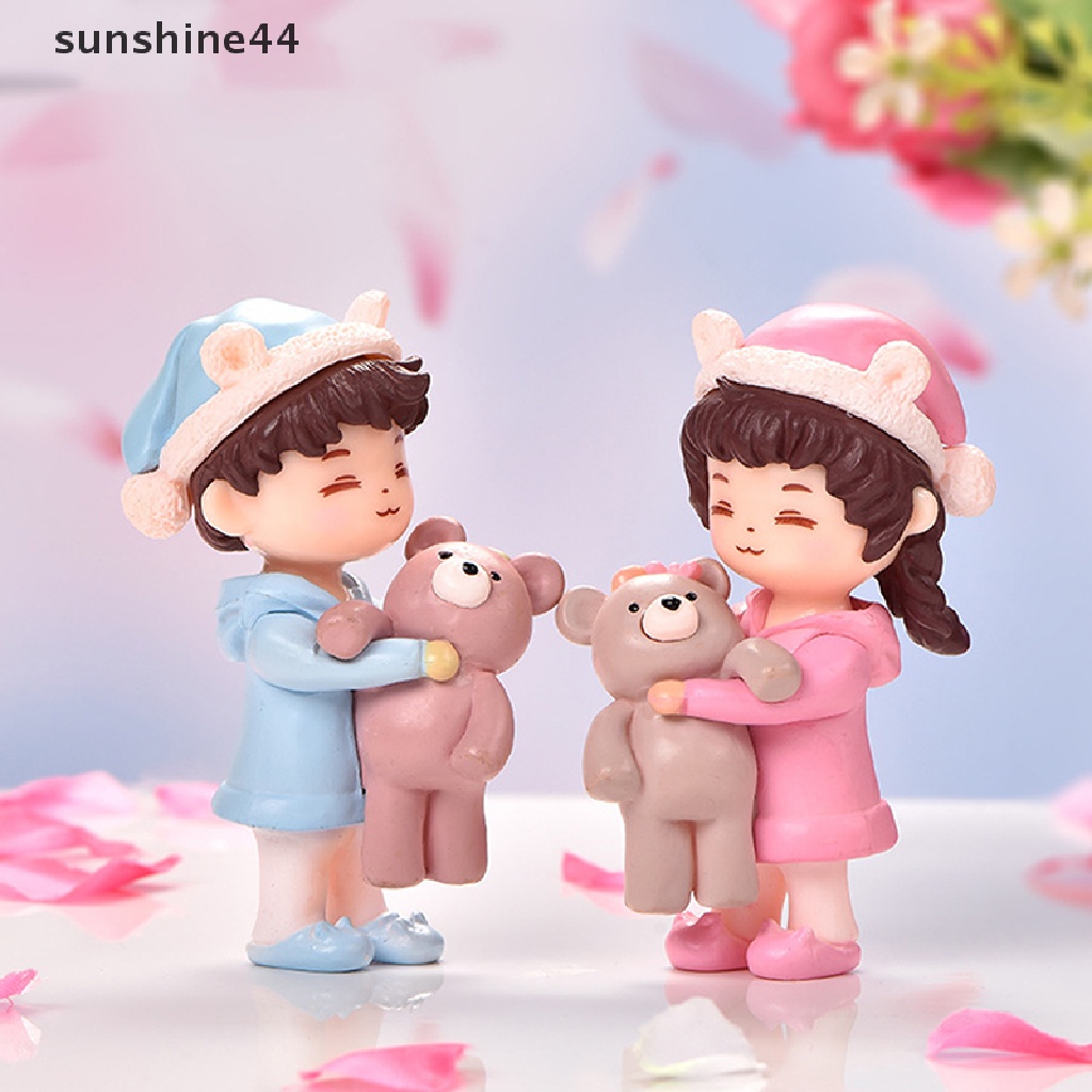 Sunshine 1PC Miniatur Pasangan Piyama Untuk Dekorasi Kue DIY