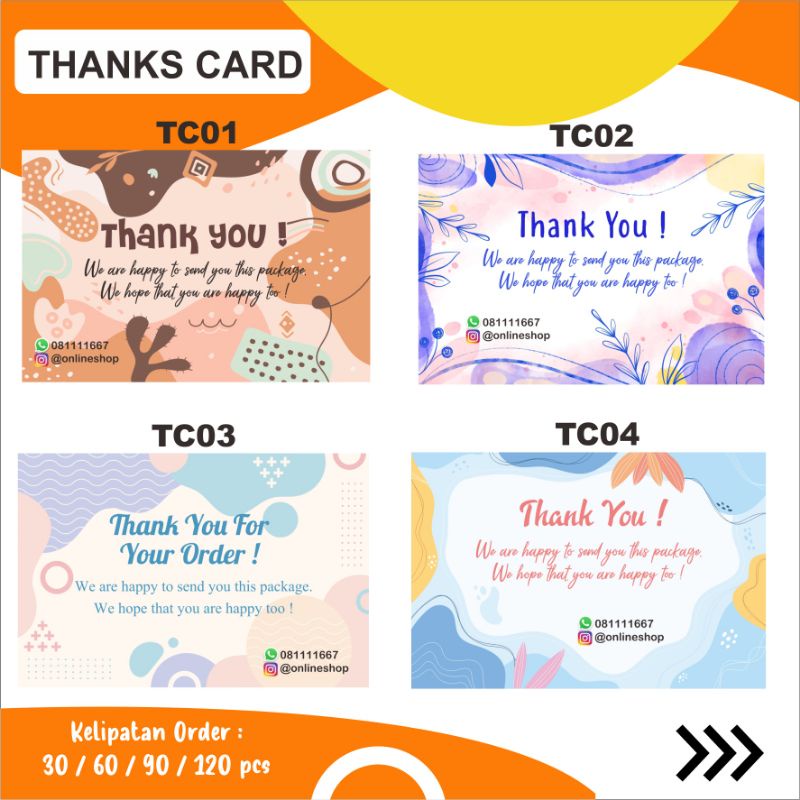 

Thanks Card / Kartu Terimakasih / Olshop