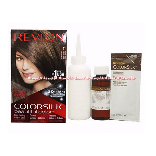 Revlon Colorsilk Beautiful 41 Medium Brown Cat Pewarna Rambut Coklat Hair Color Color Silk Pewarna Rambut Hair Color Revlon 41 Revlon41 Reflon