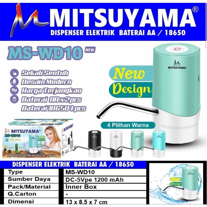 Pompa Galon Elektrik / Dispenser Air Galon / Water Dispenser / Electric Waterpump MS-WD10 MITSUYAMA 