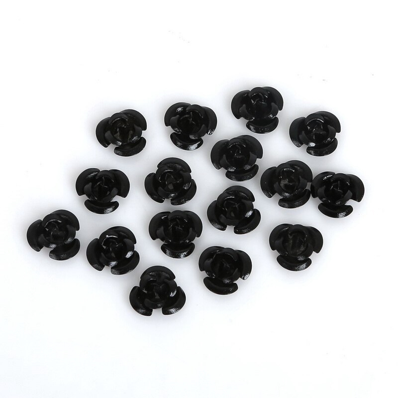 100pcs Manik-Manik Spacer Bentuk Bunga Mawar Bahan Aluminum Ukuran 6mm / 8mm / 12mm Untuk Membuat Perhiasan