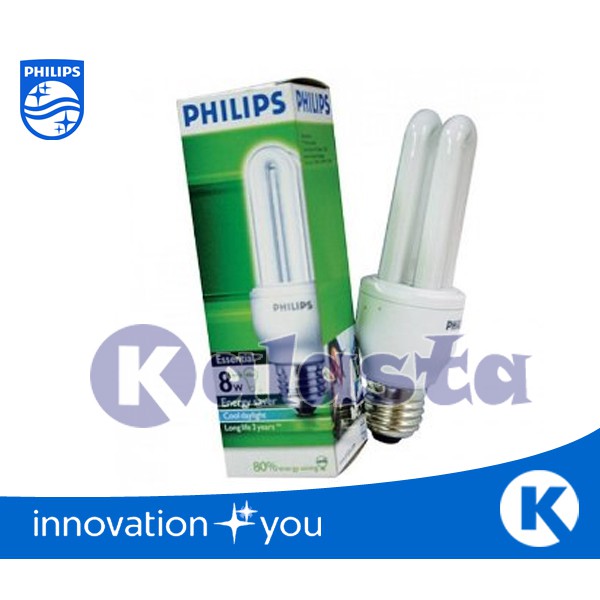 (Gratis Bubble) Promo Lampu Philips Essential 8w putih (8watt, 8 watt)