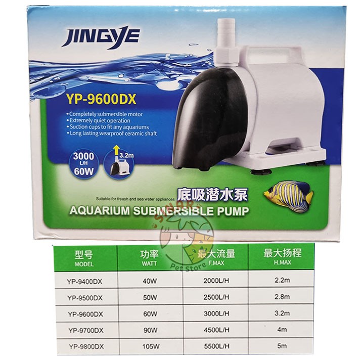 JINGYE YP 9600 DX Submersible Pump/Pompa dalam Aquarium Kolam