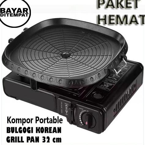 Paket Kompor Portable Bbq Bulgogi Grill Pan Segi Yanarapermata