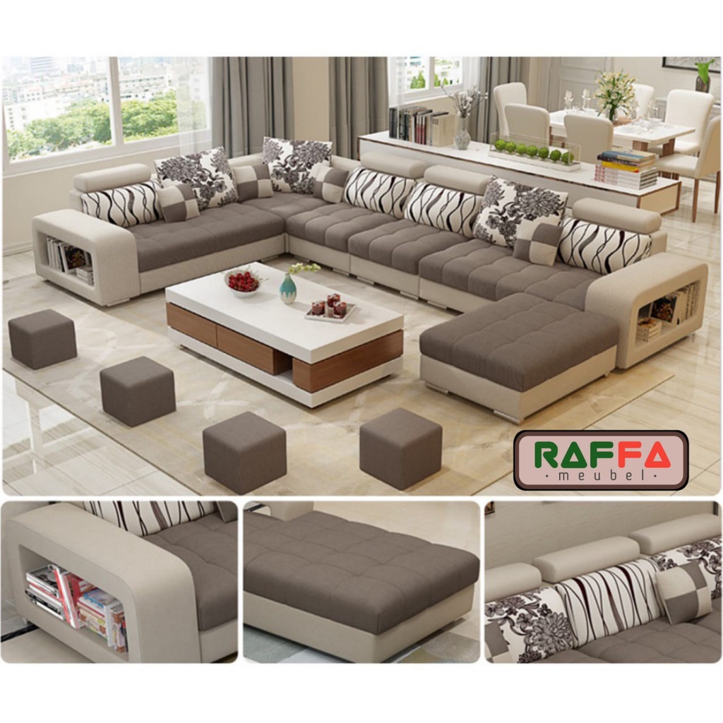 RAFFA MEUBEL SOFA LETER U JUMBO - SOFA RUANG TAMU MINIMALIS MODERN - SOFA RUANG KELUARGA [U11]