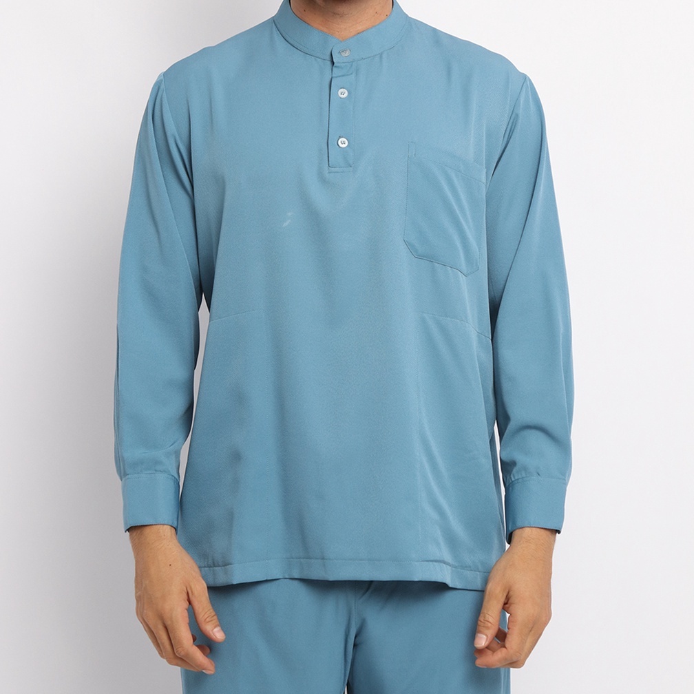 Baju Jaga MLS - SKY BLUE Scrubs on Call Stretchy Lengan Panjang