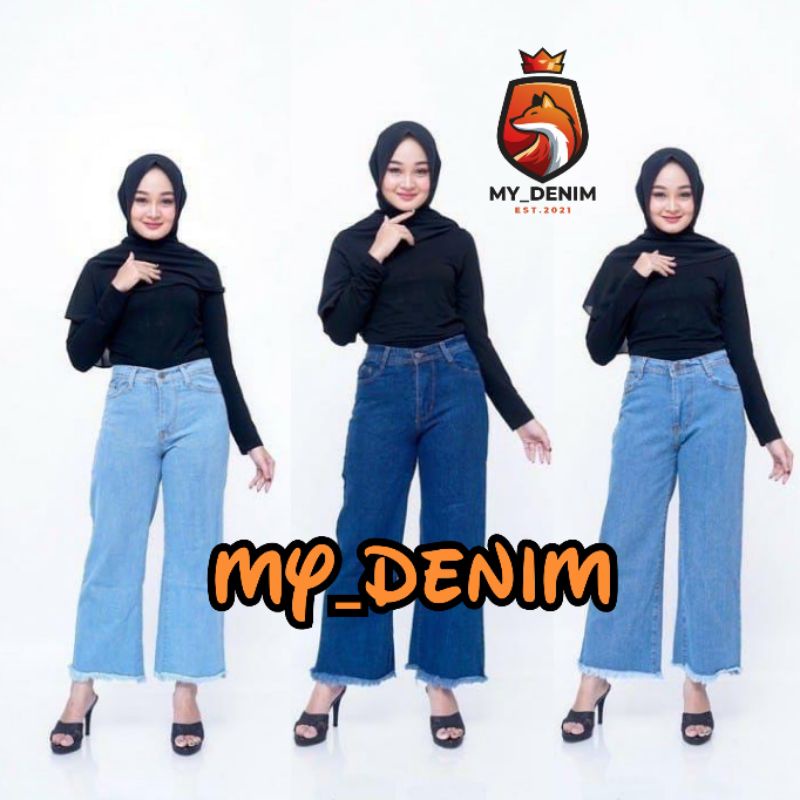 CELANA JEANS KULOT RAWIS WANITA