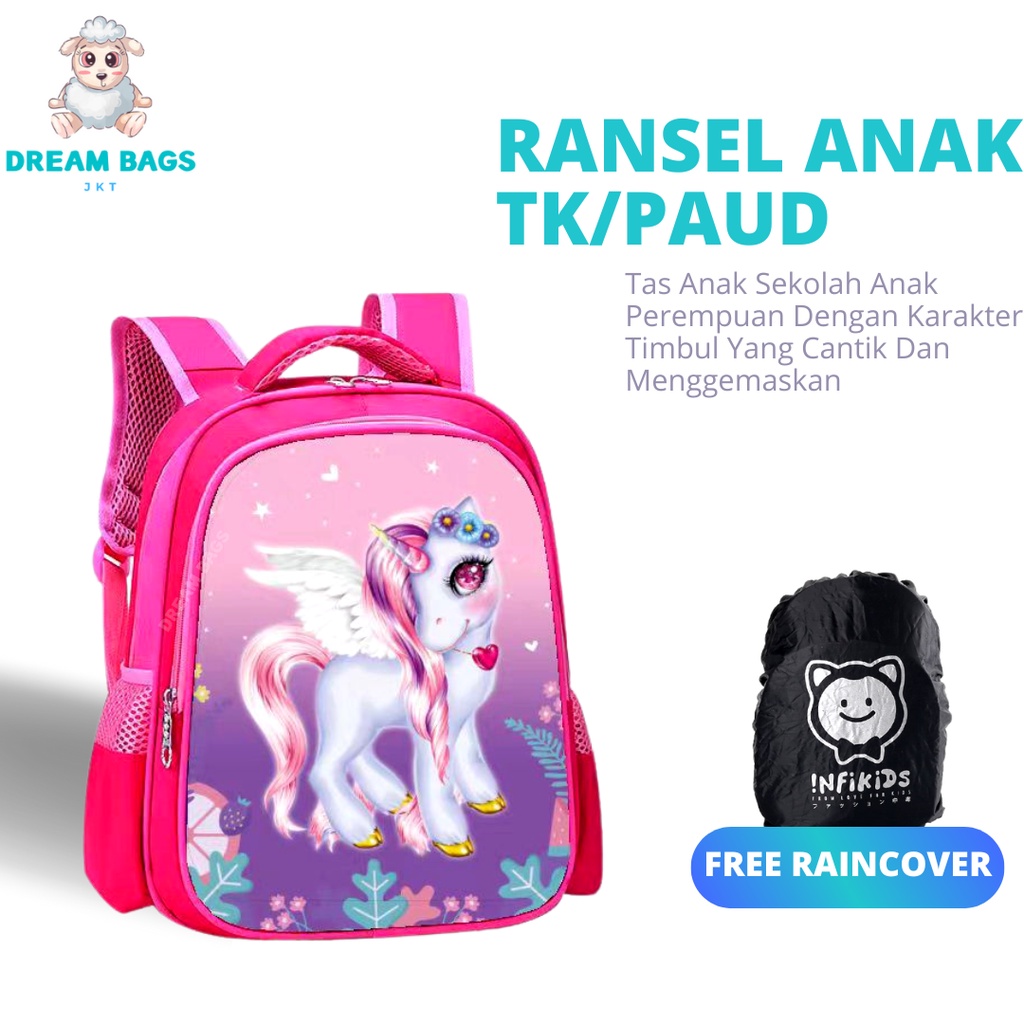 Tas Anak TK Perempuan DB-6122 Tas Ransel Anak Perempuan TK