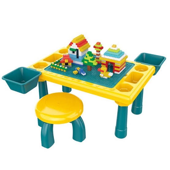 Meja Belajar Anak Multifungsi Learning Table Blocks 300 Pieces