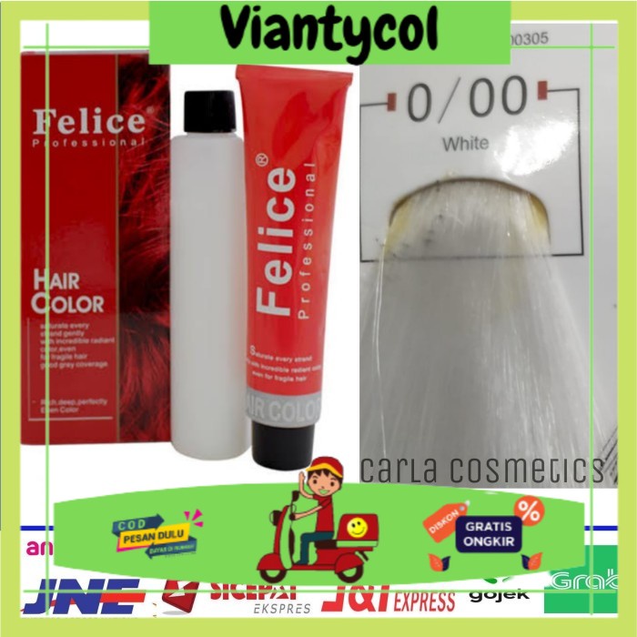 ♥️BISA COD♥️ hair color felice profesional cat rambut 0/00 white