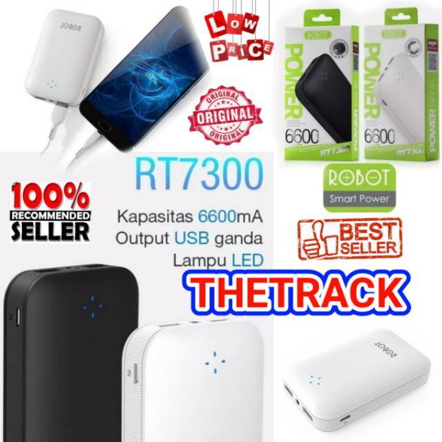 POWER BANK ROBOT RT 7300 6600mAh / POWERBANK ROBOT RT7300 6600 mAh ST