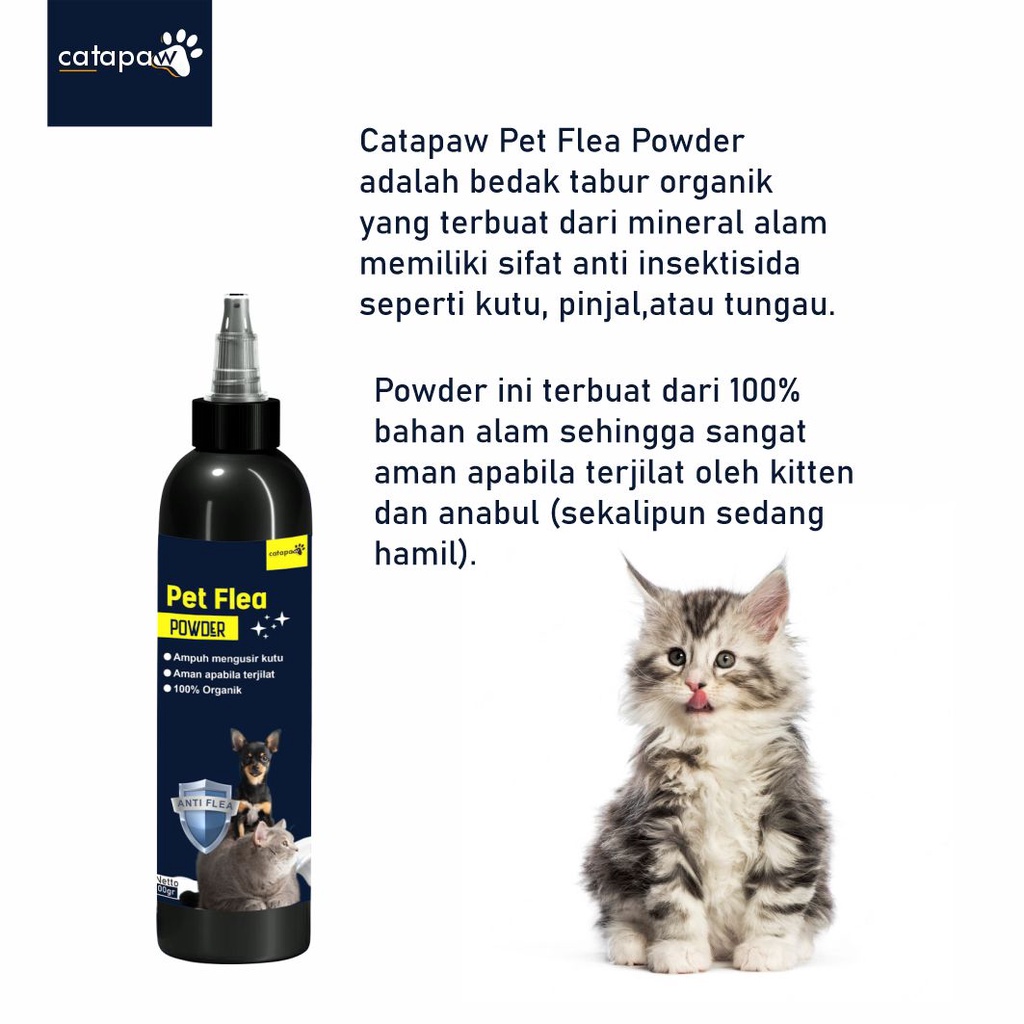 CATAPAW Bedak Obat Pencegah Kutu Kucing Anjing Ampuh / Bedak Anti Kutu Kucing