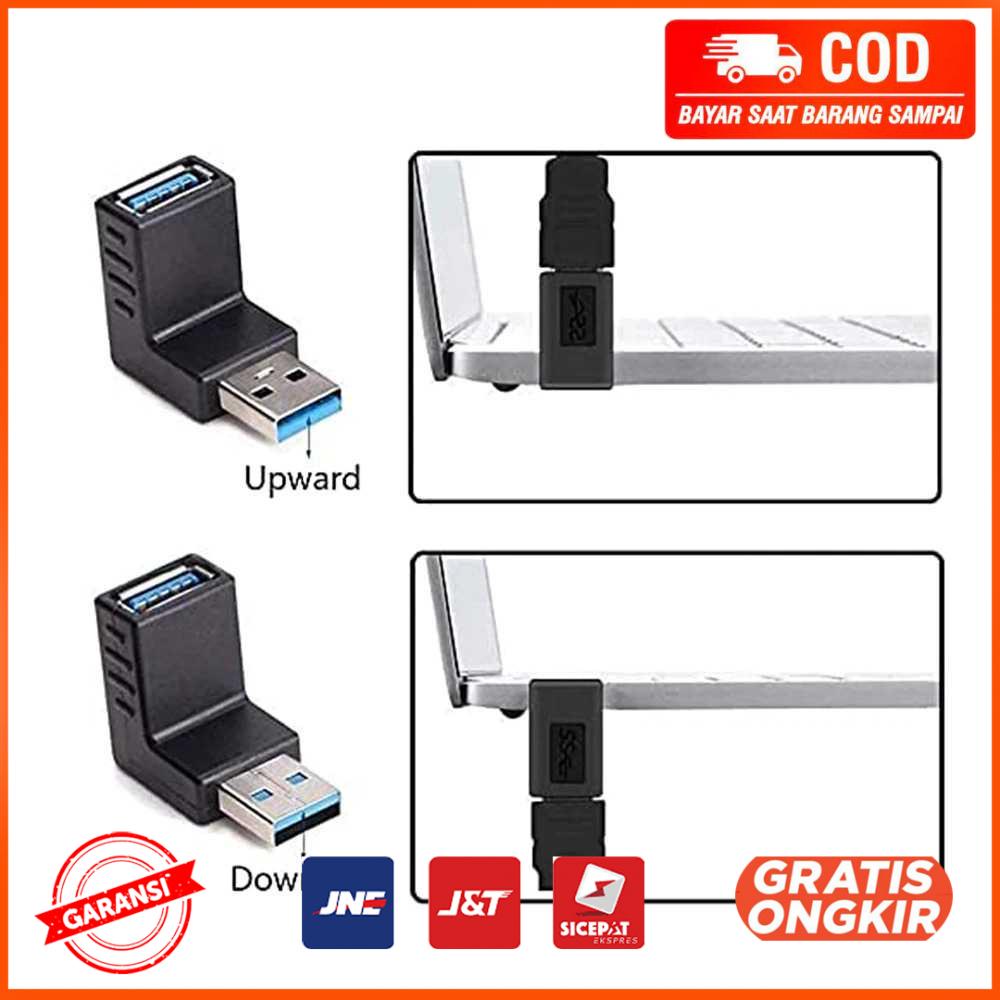 Konverter L Shape USB 3.0 Type A Male ke A Female