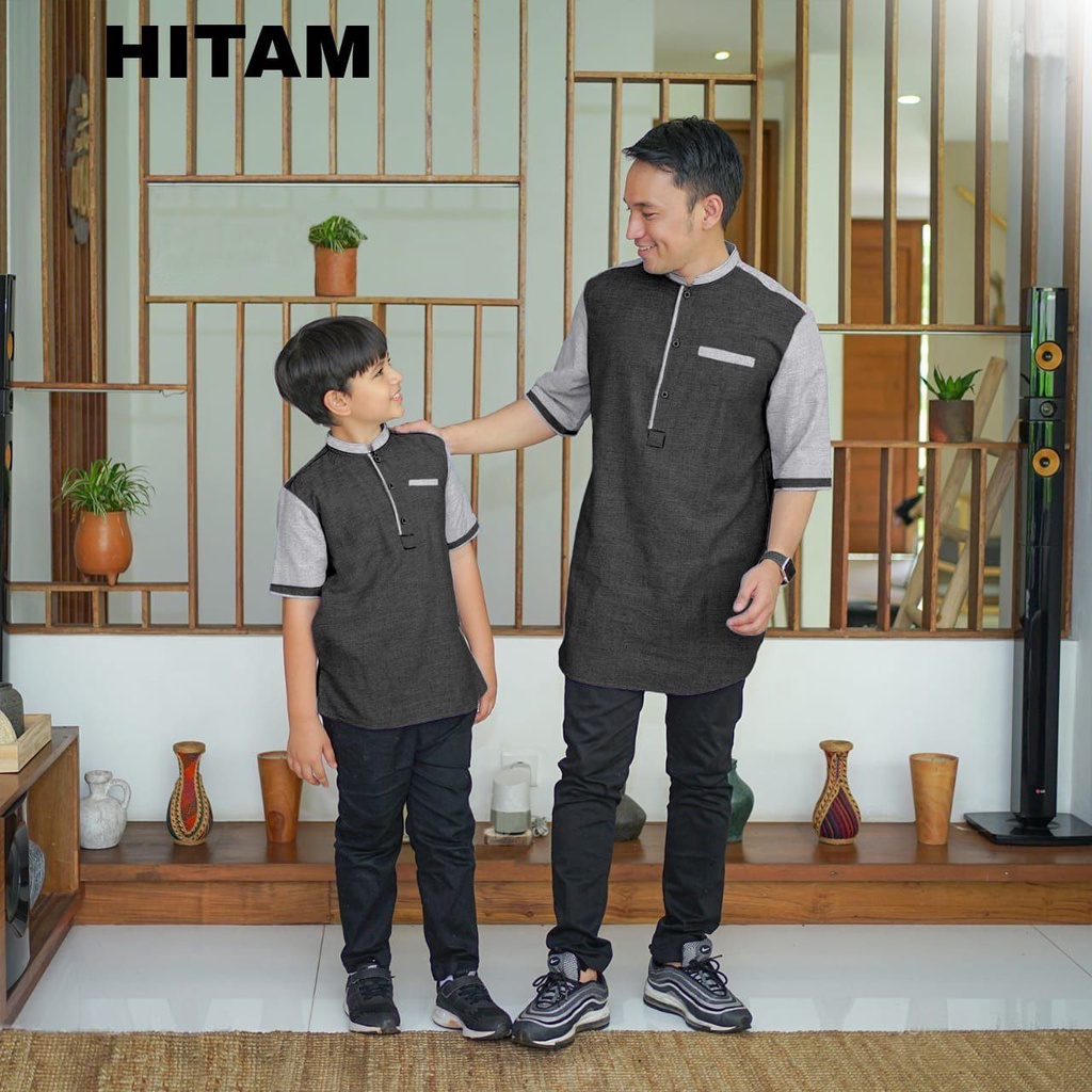 CP KOKO ATTAR AYAH ANAK FASHION COUPLE SEPASANG / BAJU MUSLIM ATASAN LENGAN PENDEK TERLARIS / TERBARU / BAJU LEBARAN