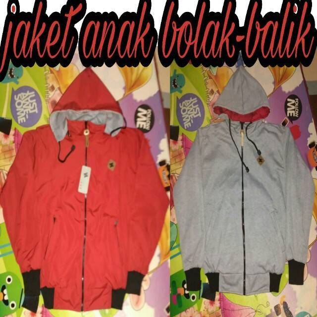 jaket anak bolak-balik merah