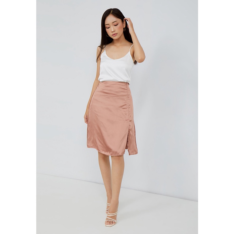 satin skirt midi