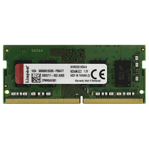 Kingston SODIMM 4GB DDR4 (4GB x 1) 2666MHz (KVR26S19S6/4)